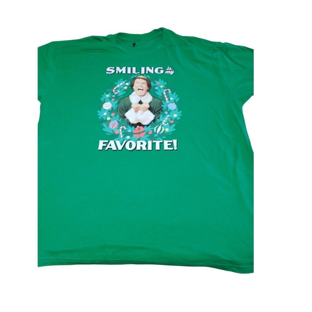 Buddy the Elf Smiling is my Favorite Green Christmas Tshirt XL Unisex